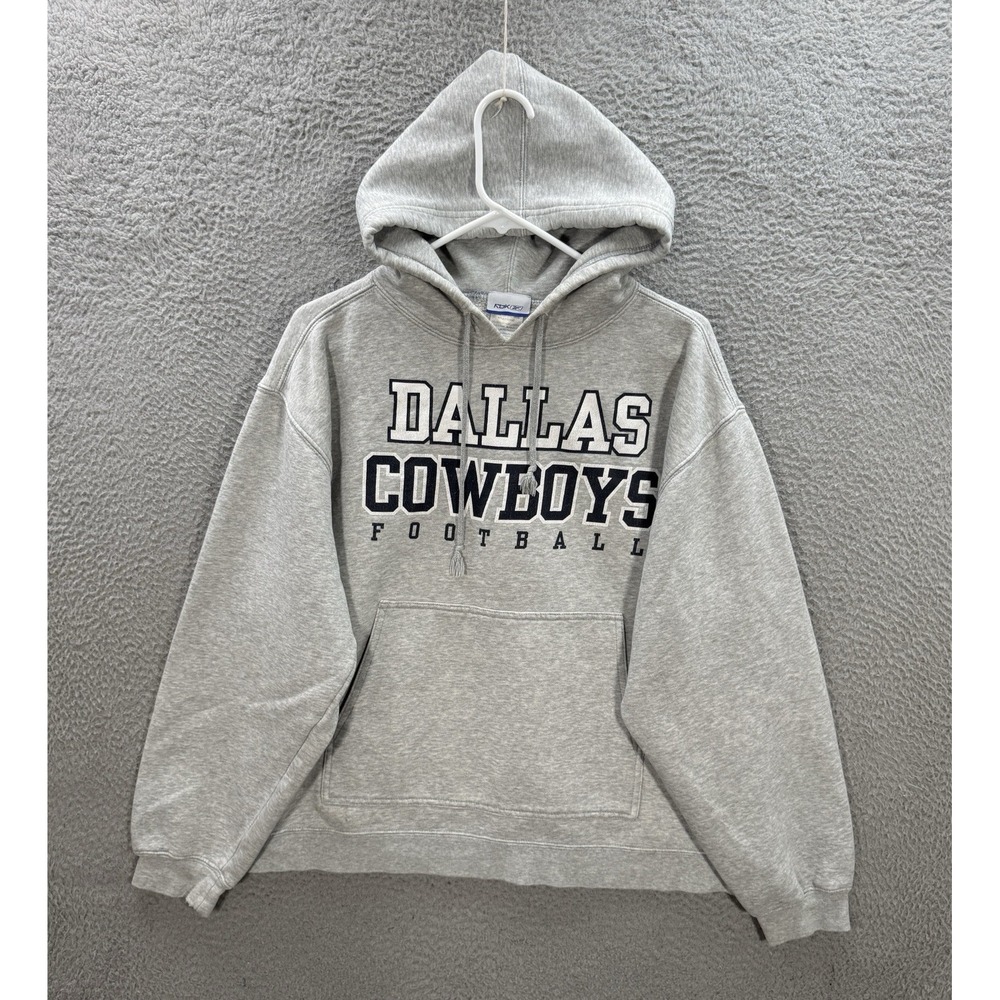 Vintage Dallas Cowboys Sweatshirt Adult Medium Gray Hoodie Reebok Grunge NFL Y2K